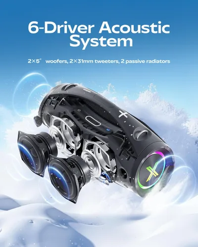 Vista 2 de YEAHBOX P120K - Altavoz Bluetooth pico de 200 W con micrófonos inalámbricos Negro