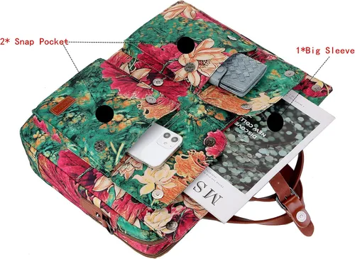 Vista 6 de Baosha Bolso Mensajero Multicolor de 17 Pulgadas para Computadora Portátil, Portafolio para Mujer BC-07 multicolor/fantasía (bs)