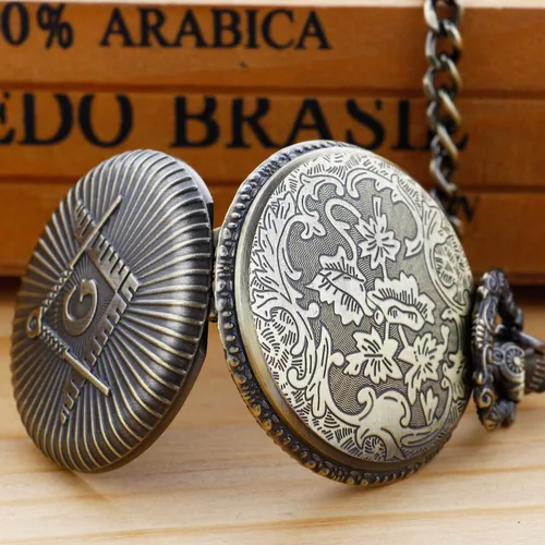 Vista 8 de Bronze G Quartz Pocket Watch for Men, Men's Quartz Pocket Watch with Chain Anime-G