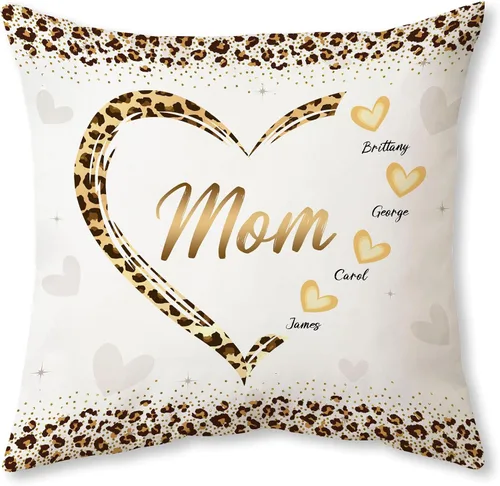 Vista 20 de Hyturtle Personalized Best Mom Pillow with Insert – Custom Gift for Mother from Daughter Son – Inspirational Cushion for Birthday, Christmas, Mom