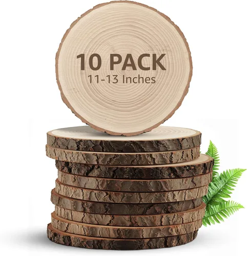 Vista 7 de KARAVELLA Rebanadas de madera grandes para centros de mesa, centros de mesa de madera para mesas, centro de mesa de boda rústico, losas de madera