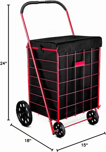 Vista 7 de Handy Laundry Forro para carrito de compras, 18 x 15 x 24 pulgadas, parte inferior cuadrada, se adapta al carrito de compras estándar, cubierta