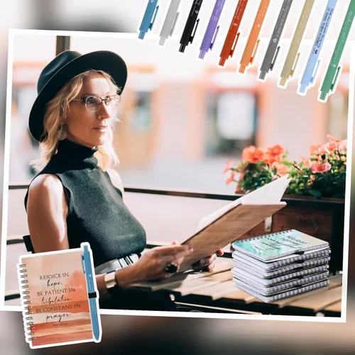 Vista 7 de Harloon Juego de 20 cuadernos de versículos bíblicos y bolígrafos de regalo cristiano, cuadernos inspiradores de las Escrituras con bolígrafo