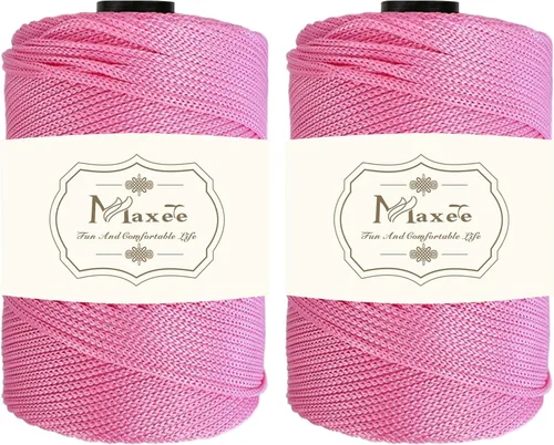 Vista 9 de Cordón de macramé de poliéster de alta calidad de 0.118 in × 218 yardas, 0.118 in, 100% polipropileno, ideal para ganchillo, ganchos de pared