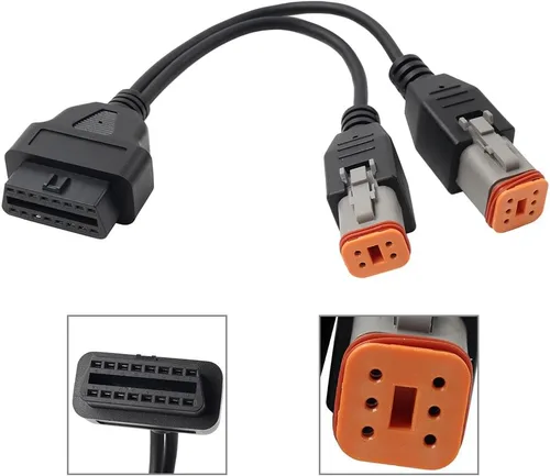 Vista 5 de 4 Pin 6 Pin To OBD2 Diagnostic Cable Adapter Scanner 2in1 Plastic Black Motorbike for Harley for Touring for Softail Dyna
