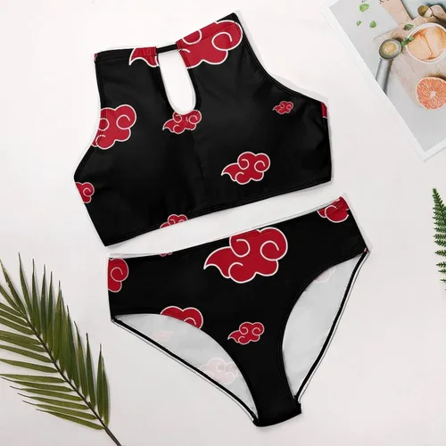 Vista 6 de Conjunto de bikini push up de dos piezas para mujer, traje de baño halter