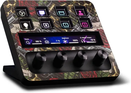 Vista 29 de MightySkins - Piel de fibra de carbono compatible con Elgato Stream Deck + madera gris Acabado de fibra de carbono texturizado protector