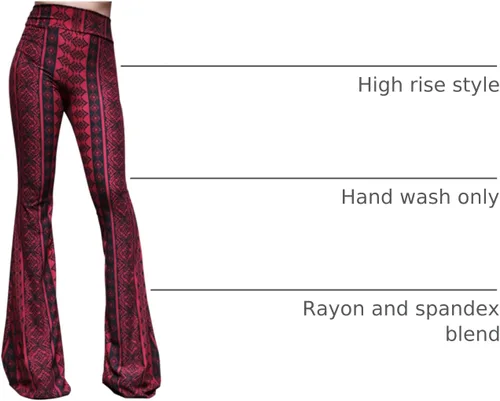 Vista 96 de ShopMyTrend - Pantalones de yoga largos con piernas anchas y acampanadas estilo palazzo, con cintura alta, para mujer