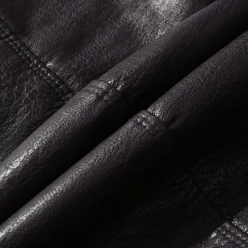Vista 5 de ADUWOAN Abrigo de piel sintética para hombre, chaqueta de sherpa de gamuza térmica, pesada, de piel sintética, con forro, abrigo para exteriores