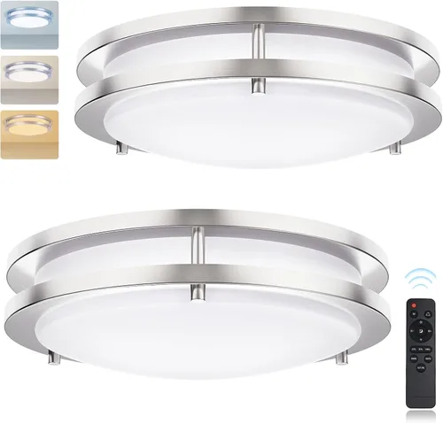 Vista 14 de Kalium - Lámpara de techo LED con control remoto de 10 pulgadas, lámpara de techo empotrada, 18W 3000K-6000K temperatura de color ajustable