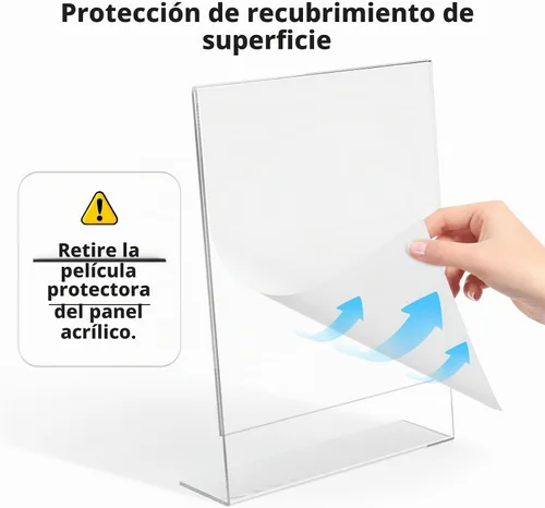 Vista 2 de MaxGear Soporte para Letreros de Acrílico, Soportes para Letreros Transparentes Soporte de Exhibición de Plástico 8.5 x 11 Pulgadas Inclinado Hacia