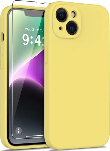 Vista 31 de DEENAKIN Funda compatible con iPhone 14 Plus con protector de pantalla, funda mejorada para cámara, goma de gel de silicona suave probada contra