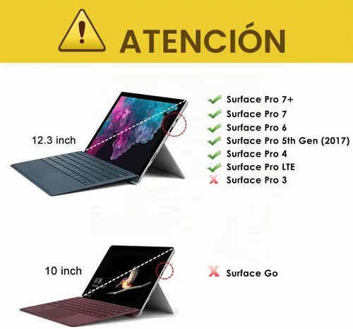Vista 2 de MoKo Funda para Microsoft Surface Pro 7/ Pro 7+/ Pro 6/5/ 4/ LTE, color Negro