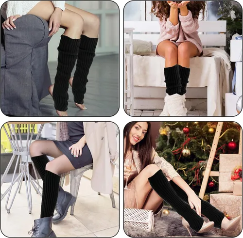 Vista 6 de WY LIGHTING LEVEL Calentadores de moda, calcetines de yoga para mujeres y niñas, calcetines de entrenamiento sin dedos, calentadores de piernas
