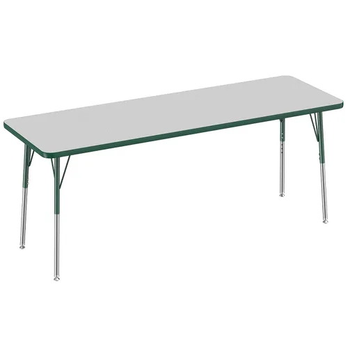 Vista 136 de FDP - Mesa rectangular para actividades escolares y de oficina (24 x 36 pulgadas), patas estándar con deslizadores giratorios, altura ajustable