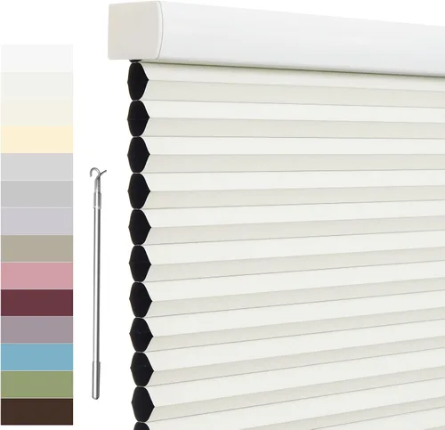 Vista 25 de Tonature Persianas Celulares de Tamaño Personalizado para Ventanas Cortinas Blackout sin Cordón Persianas Enrollables Protección UV Aislamiento