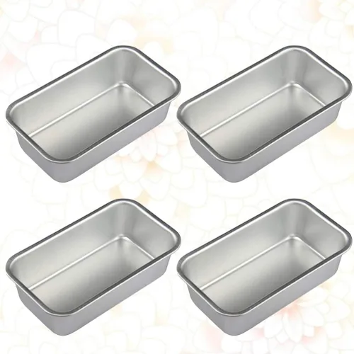 Vista 7 de Hemoton Molde de pan antiadherente rectangular de aleación de aluminio, 4 piezas, moldes para pan, tostadas, brownie, herramientas para hornear