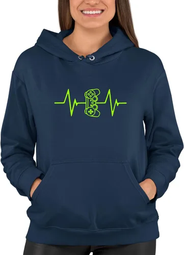 Vista 2 de Go All Out Gamer Heart Beat EKG Gaming - Sudadera con capucha para hombre y mujer