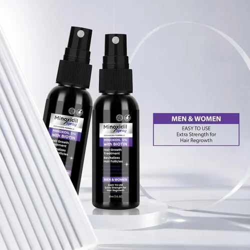 Vista 4 de Spray de minoxidil al 5% para tratamiento de crecimiento del cabello, paquete de 2, evita el adelgazamiento, promueve un cabello más fuerte y lleno