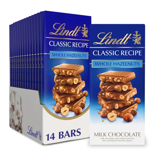 Vista 12 de Lindt CLASSIC RECIPE Barra de chocolate con leche, caramelo de chocolate con leche, 4.4 onzas (paquete de 12)