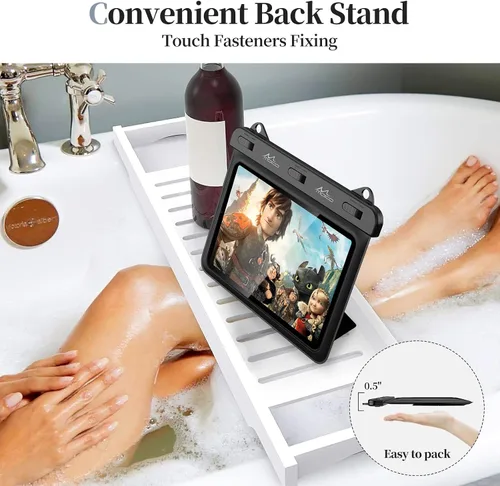 Vista 3 de MoKo Funda impermeable para tablet compatible con Fire HD 8/Fire 7, iPad Mini 6/5/4/3, Galaxy Tab Pro 8.4, Tab S2/Tab E/Tab A 8.0 8.4 hasta 8.5