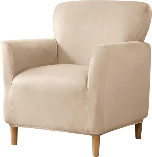 Vista 19 de LiveGo - Funda elástica para sillón de mediados de siglo moderno de 1 pieza, fundas de acento de jacquard para silla con brazos, fundas impermeables