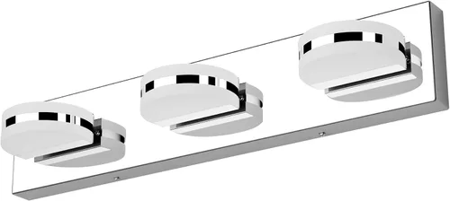 Vista 12 de Aipsun Lámpara de tocador negra moderna regulable, luz LED acrílica, 3 luces de pared de baño (luz blanca, 6000 K)