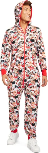 Vista 2 de Tipsy Elves - Enterizos navideños unisex para adultos, festivos, a juego, con prácticos bolsillos