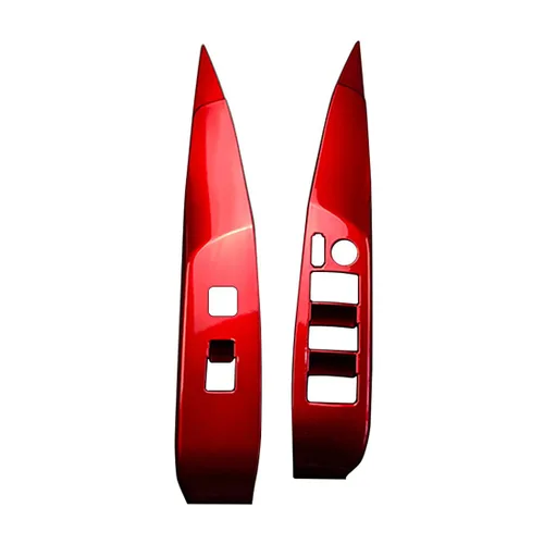 Vista 7 de ruihe 4 piezas de cubierta de panel de control de ventana de puerta de automóvil, color rojo, ajuste para Toyota Camry 2018 2019 2020 2021 2022 2023