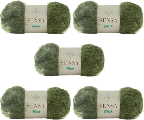 Vista 50 de Sensy Touch - Ovillo de lana, 3.5 onzas, 268 yardas, calibre 3 claro (blanco)