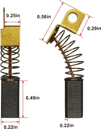 Vista 2 de Paquete de 4 cepillos de carbono para motor 879058 (N119739) compatibles con lijadora Porter Cable 7800 para paneles de yeso
