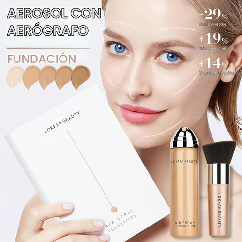 Vista 2 de LOKFAR Aerosol para base de maquillaje AirBrush, base de cobertura completa