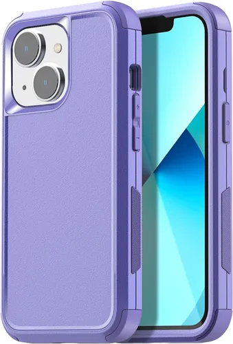 Vista 15 de AICase para iPhone 13/iPhone 14 con funda con clip para cinturón, protector de pantalla, funda protectora resistente de grado militar, protección