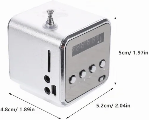 Vista 6 de Mini música portátil digital MP3/4 reproductor micro SD/TF USB disco altavoz FM Radio (plata)