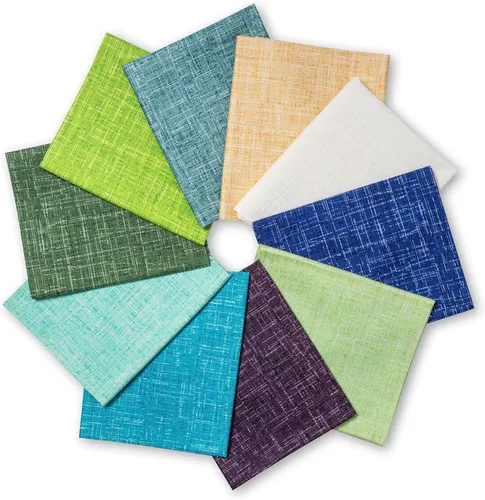 Vista 5 de Paquetes de tela 100% algodón Fat Quarters para coser 30 piezas de 18 x 22 pulgadas de algodón precortados surtidos en la colección Mirage Tonals