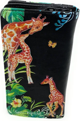 Vista 2 de Shag Wear Giraffe Tower - Cartera grande para mujer de 7", Negro -, Moderno
