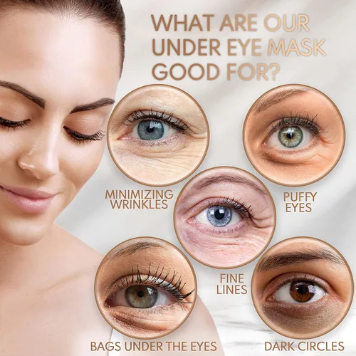 Vista 2 de Máscara antienvejecimiento para ojos para debajo de los ojos, tratamiento de parche de colágeno para minimizar arrugas, ojos hinchados, bolsas