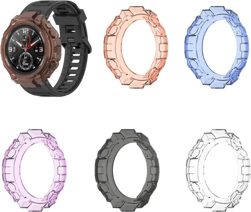 Vista 6 de Funda protectora para Amazfit T-Rex Pro, resistente a los arañazos, suave y duradera, funda protectora de TPU transparente, accesorios para Amazfit