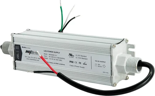 Vista 3 de Fuente de alimentación LED de 60 W, salida de 12 V CC, entrada de CA 90-305V, IP68 impermeable, certificado UL/cUL, CE, RoHS, Clase 2