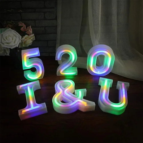 Vista 4 de Lámparas de luz LED en formas de letras y números