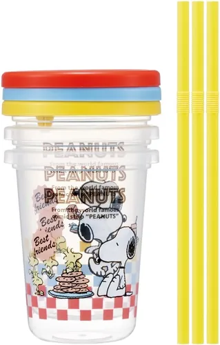 Vista 2 de Skater SIH2ST-A Tumbler with Straw, 8.1 fl oz (230 ml), 3 Pieces, Snoopy 80s Cafe, Made in Japan