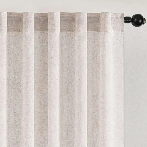 Vista 12 de Deconovo - Cortinas transparentes con filtro de luz de 84 pulgadas de largo Plata