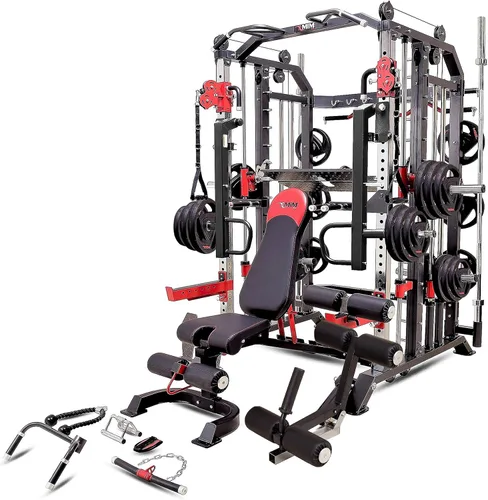 Vista 10 de Hercules EX Commercial All in One Gym Machine 400 lb Weight Stack Adj Bench Leg Press Jammer Arms Leg Extension Arm Curl LAT Seat 24 Attachments