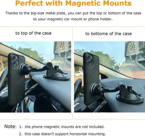 Vista 3 de MagBig Series - Funda para iPhone 12 y iPhone 12 Pro, placa de metal integrada para soporte magnético de automóvil, compatible con carga