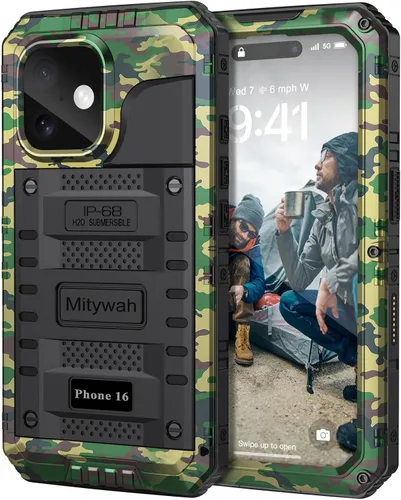 Vista 142 de Mitywah Funda impermeable para iPhone 7/iPhone 8 / iPhone SE 2020, funda de metal resistente de grado militar, protección de cuerpo completo