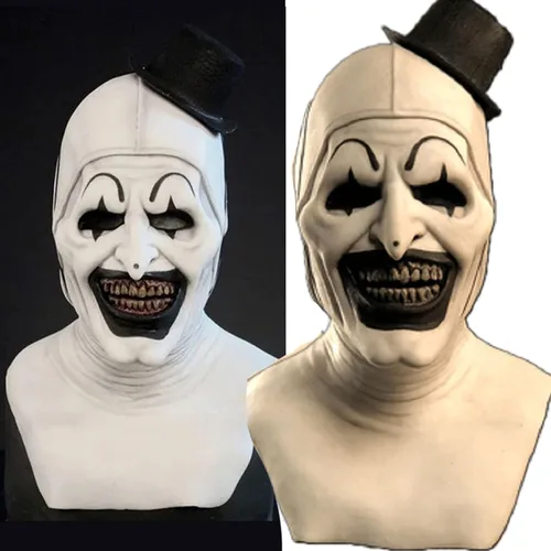 Vista 3 de Hot6sl - Máscaras de Halloween de terror divertido de látex completo para tocado divertido de terror