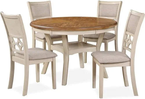 Vista 13 de New Classic Furniture Mitchell - Mesa de comedor, color beige y marrón