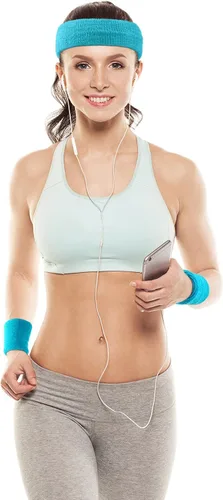 Vista 7 de SATINIOR Conjunto de calentador de piernas de los años 80 para mujer, diadema y muñequeras, traje de entrenamiento de los años 90, disfraz de yoga