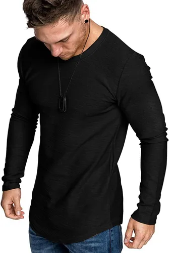 Vista 25 de Camiseta de Moda para Hombre, Camiseta Muscular de Gimnasio, Entrenamiento, Camiseta Atlética de Algodón, Camiseta Superior 240-azul