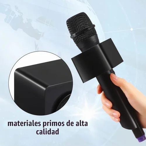 Vista 7 de Landhoow 4 piezas de banderas para micrófono, cubo cuadrado, banderas para micrófono de estación, estación portátil personalizada para micrófono